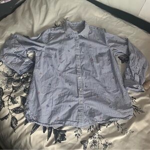 Striped button-up shirt